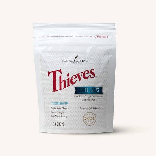 Thieves Essential Oil Cough Drops for sore throat relief 