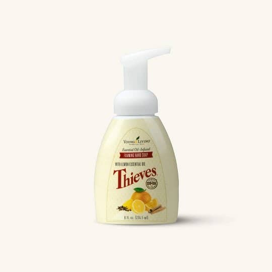 Thieves® Foaming Hand Soap with natural plant-based ingredients for soft, clean hands.
